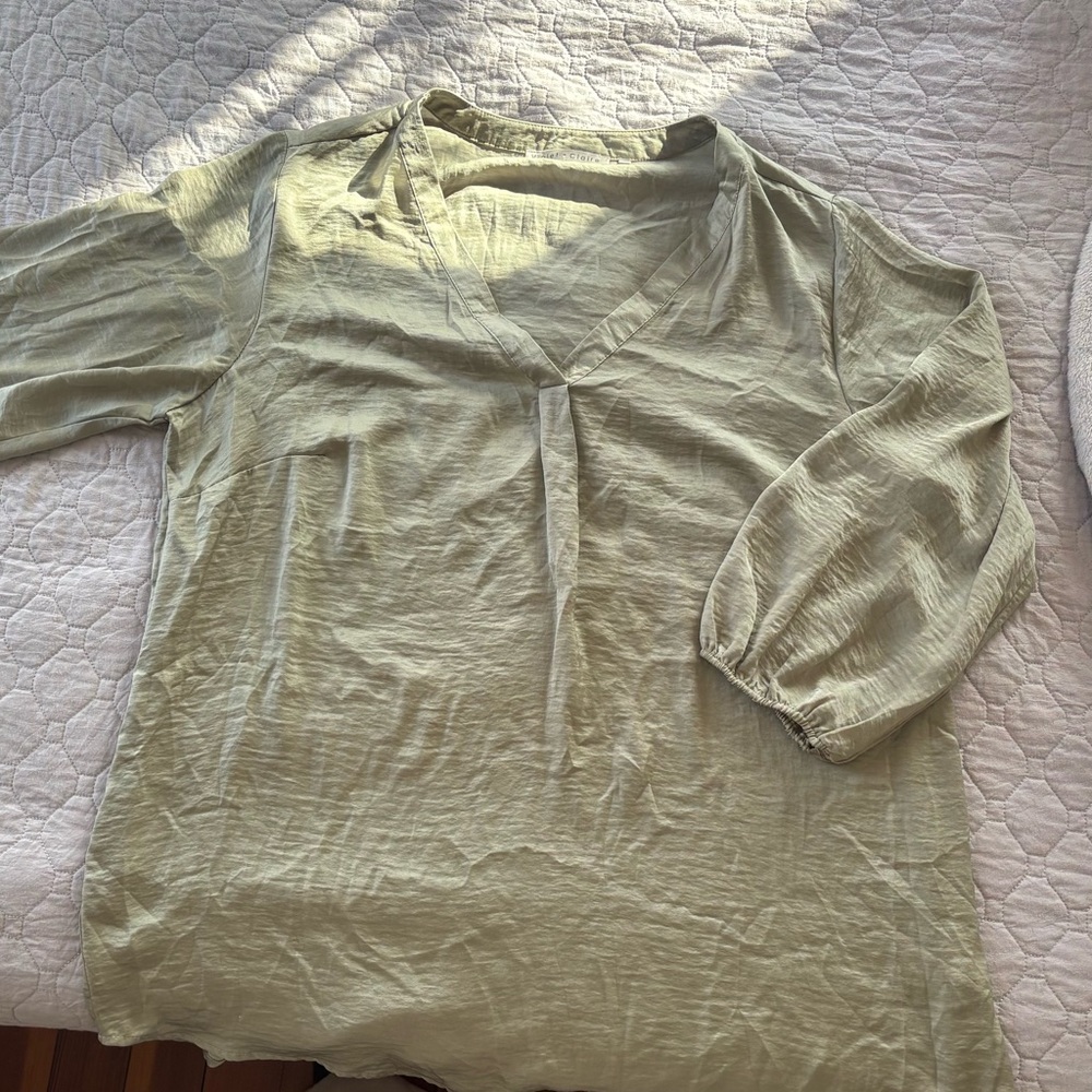 Violet & Claire Light Olive Blouse